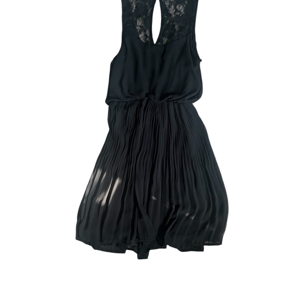 Guess Black Mini Dress pleats and lace detail size s - Picture 3 of 6